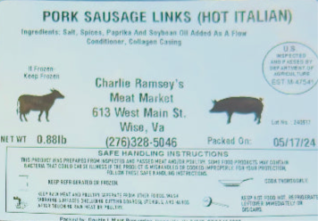 Pork Sausage Links (Hot Italian Bacon)