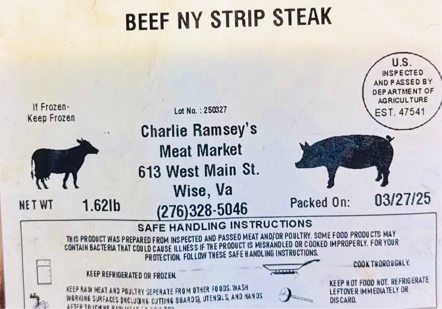 Beef NY Strip Steak