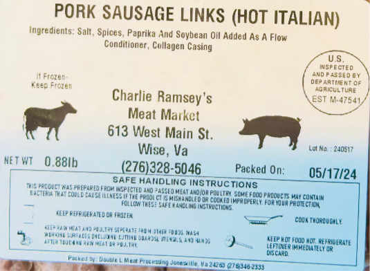 Pork Sausage Links (Hot Italian)